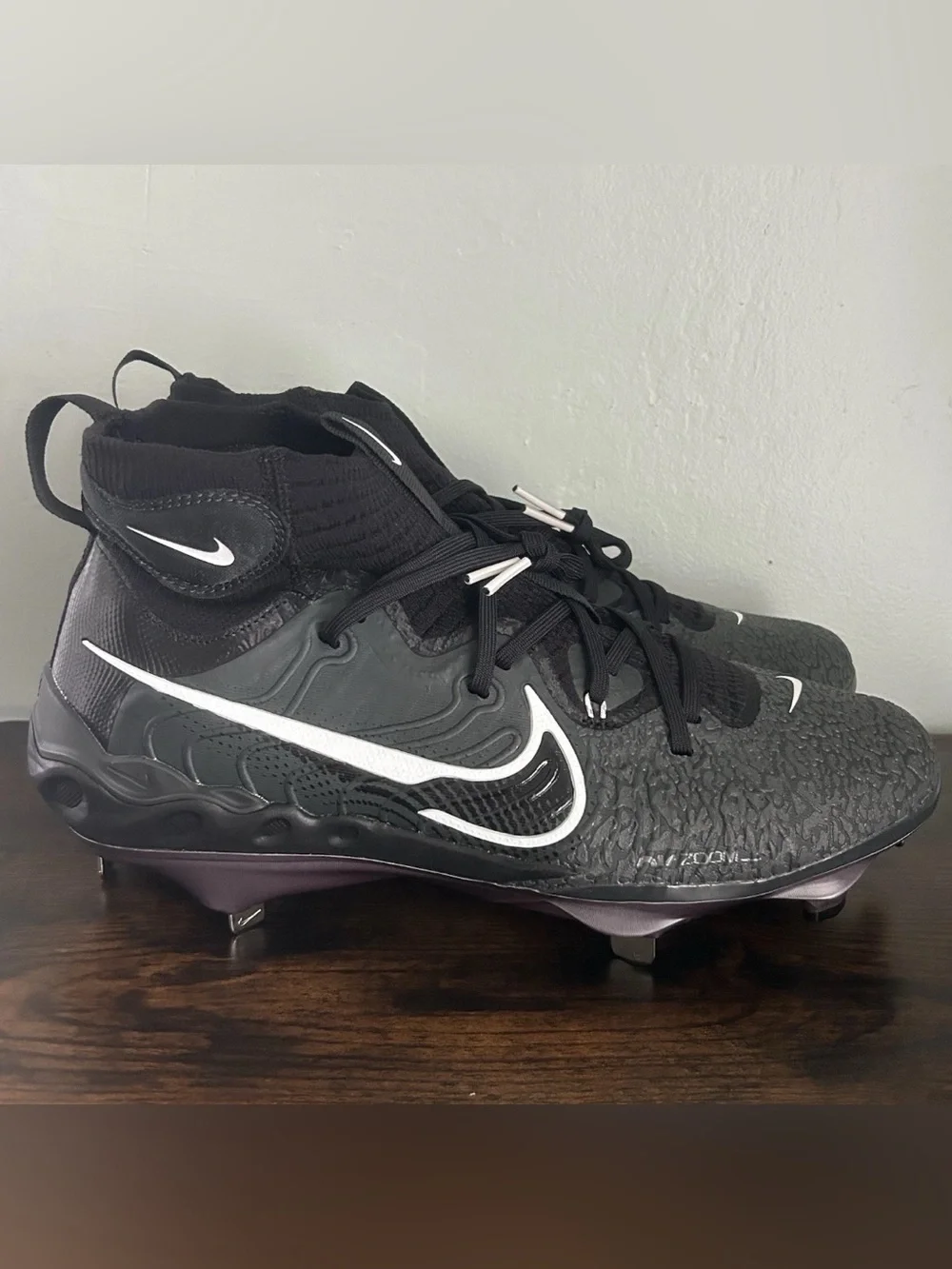 Nike Alpha Huarache NXT Metal Baseball Cleats Black Mens Size 9 DJ6517-010